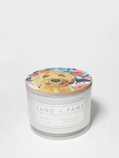 Sand + Paws Coconut & Palm 12 oz scented candle