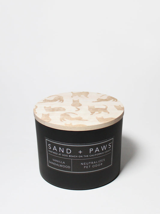 Sand + Paws Vanilla Sandalwood 12 oz scented candle